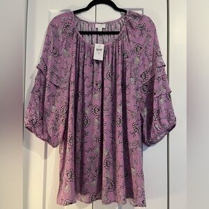 J. Jill size 3X Chic Lavender Floral Blouse. New with tags.